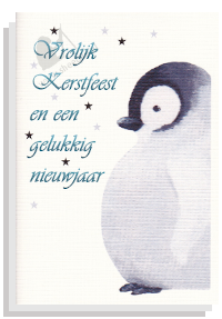 Kerstkaart kleine pinguin